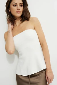 Ava Peplum Knit Tube Top
