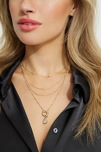 Ensemble de 4 colliers à pendentif en forme de goutte