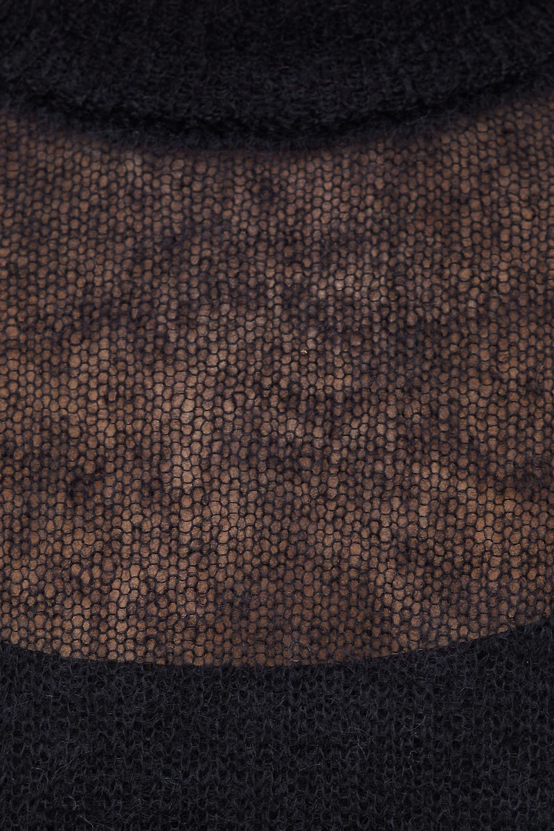 Chandail à manches bouffantes en mohair de première qualit