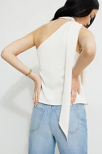 Haut en satin à écharpe au cou
