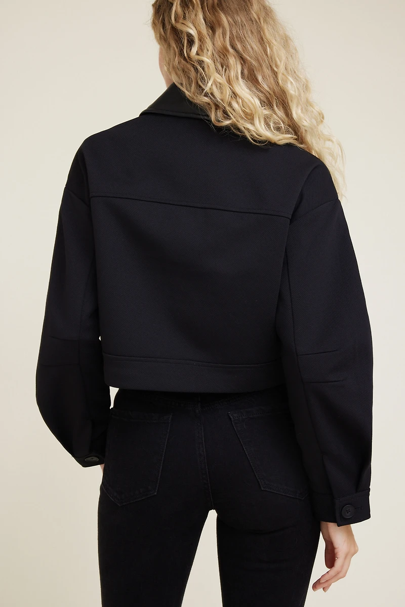 Blouson écourté à collet