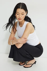Picot Jersey Midi Slip Skirt