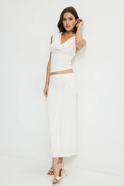 Jupe maxi portefeuille en jersey