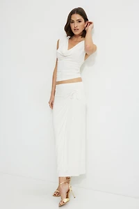 Jupe maxi portefeuille en jersey