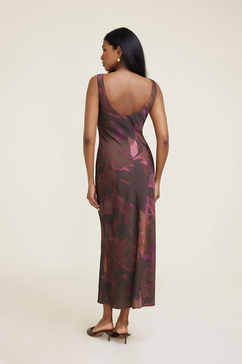 Robe maxi en satin Liora