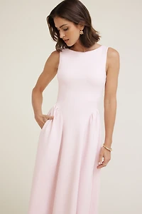 Robe maxi évasée en tricot point de Rome Iris