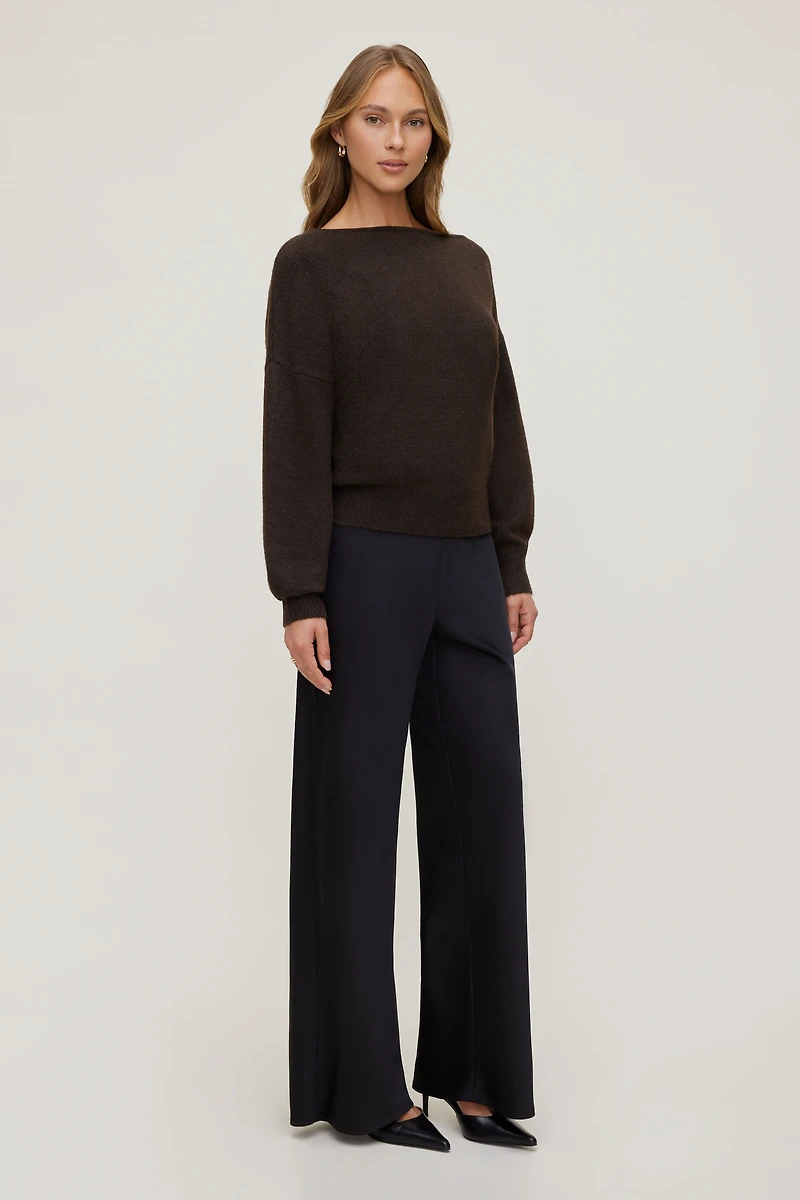 Pantalon en satin à jambe large Izzy