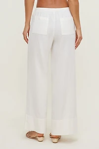 Pantalon en lin à jambe large Leo