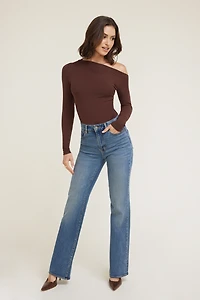 Haut en cotton extensible à manches longues Cleo
