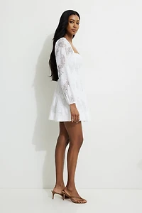 Amelie Balloon Sleeve Mini Dress