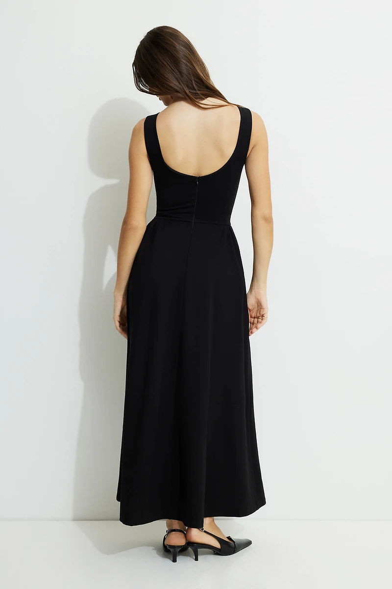 Iris Flared Ponte Maxi Dress