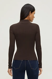 Mock Neck Long Sleeve Top