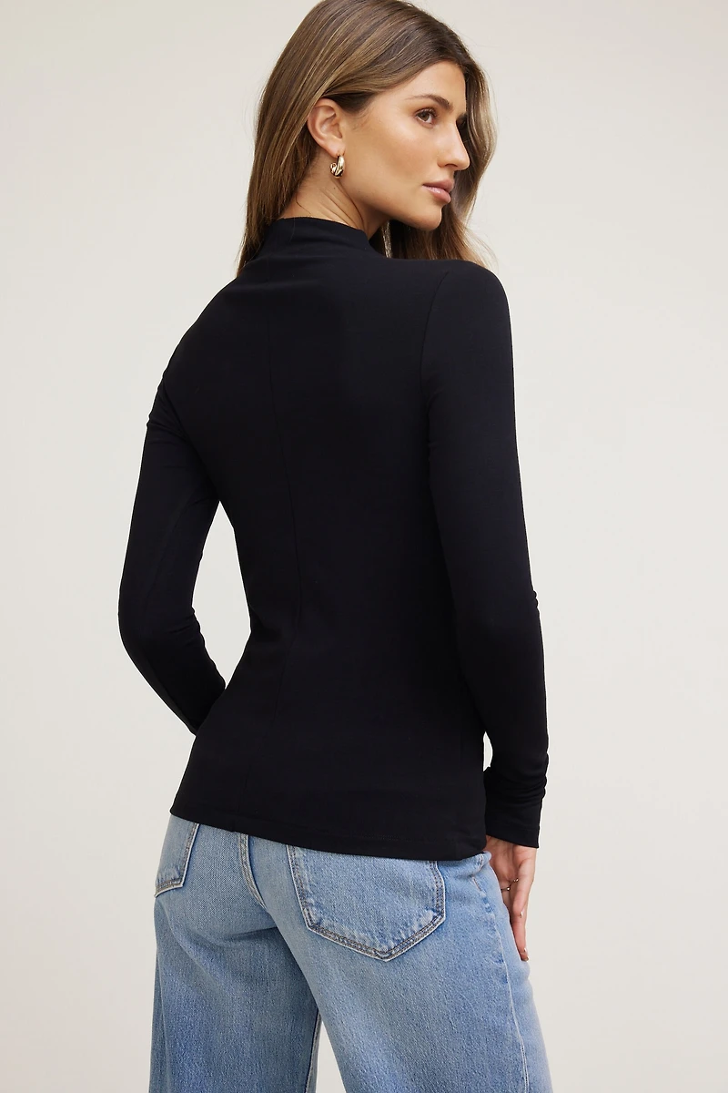Mock Neck Long Sleeve Top