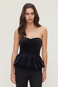 Haut tube à basque en velours