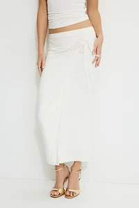 Jupe maxi portefeuille en jersey