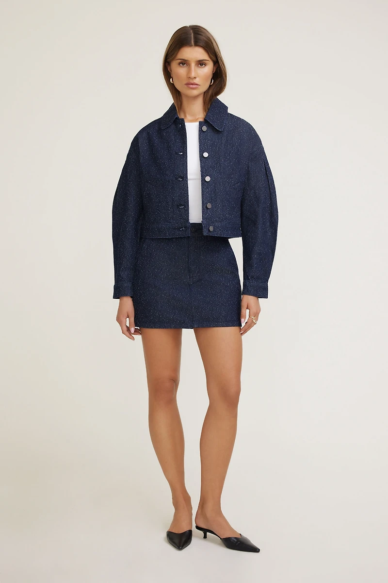 Bouclé Denim Jacket