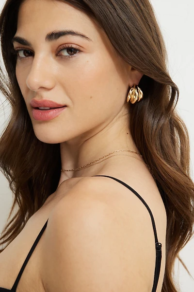 Ripple Button Earrings