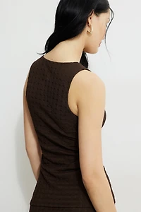 Veste sans manches ouverte texturée à col en V