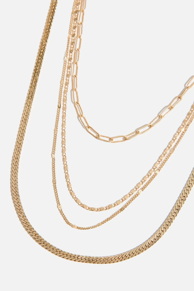 4-Pack Textured Chain Necklaces