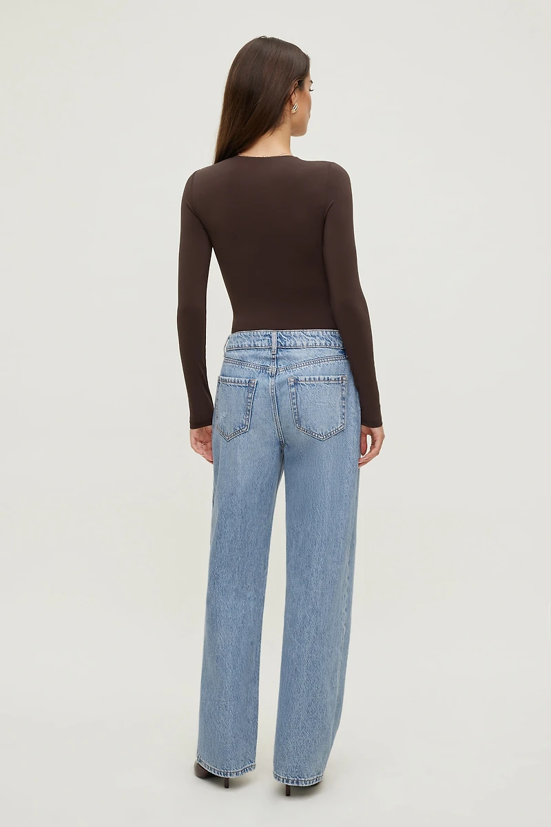 Justaucorps sculptant à col rond