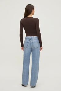 Justaucorps sculptant à col rond