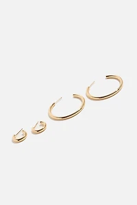 2-Pack Tubular Hoop Earrings