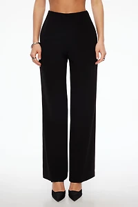 Pantalon à jambe large en taille haute