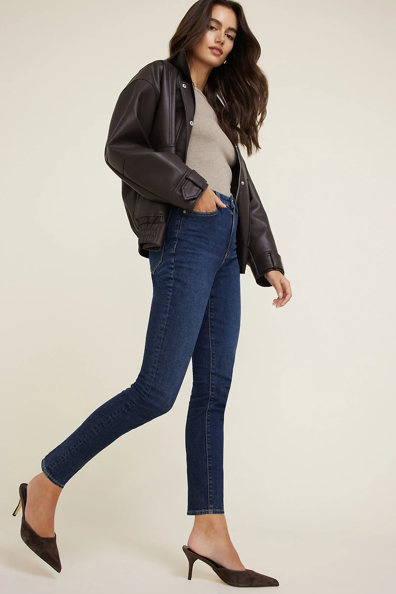 Jean skinny extensible à taille haute Goldie