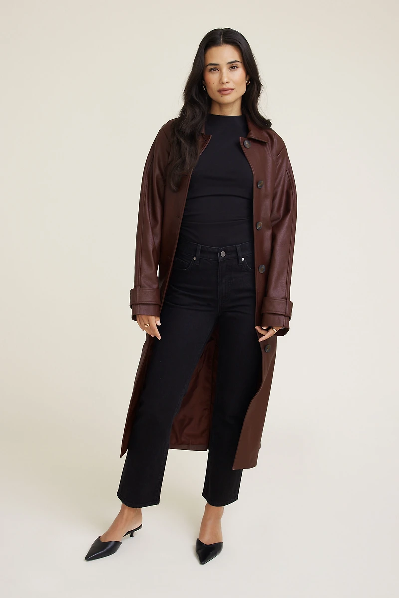 Imperméable en faux cuir