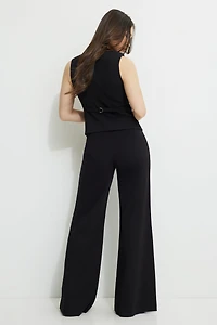 Pantalon à jambe large en tricot point de Rome
