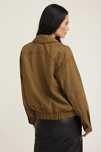 Blouson d’entraîneur en faux suède