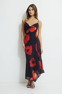 Celeste Asymmetric Maxi Slip Dress