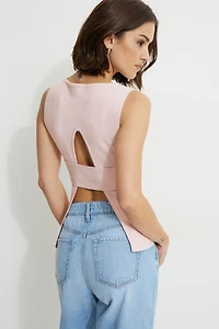 Open Back Knit Tank Top