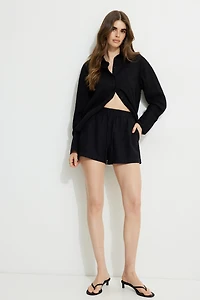 Short en lin à enfiler