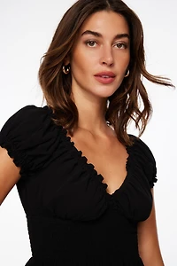 Minirobe évasée et smockée Delphine