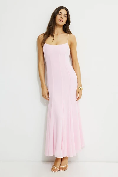 Robe maxi style sirène à col échancré