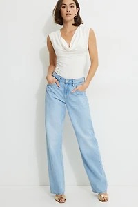 Camisole drapée en jersey à col châle