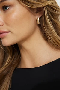 Chunky Ribbed Hoop Earrings