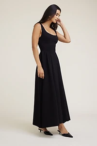 Scoop Flared Ponte Maxi Dress