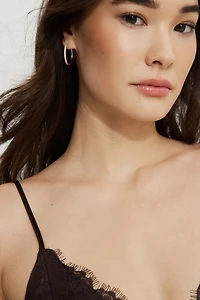 Ensemble de 3 paires d’anneaux d’oreilles ornés de pierres