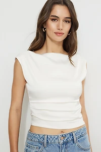 Draped Satin Top