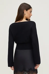 Cinched Boat Neck Sweater