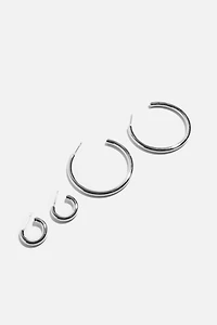 Ensemble de 2 paires d'anneaux d’oreilles en forme de tube