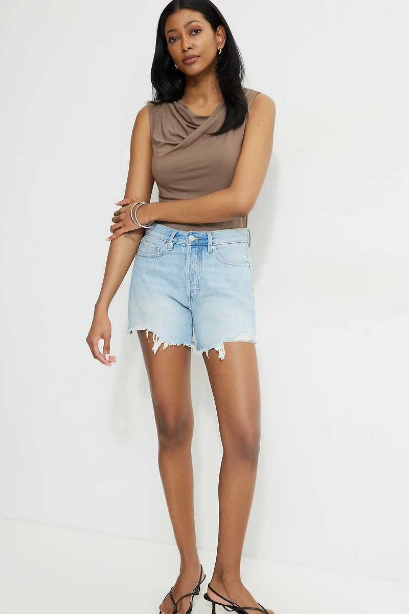 Miles Mid Rise Relaxed Denim Shorts