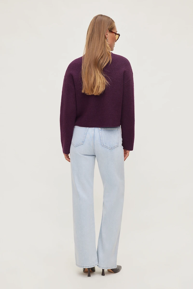 Jean Heidi à taille haute et jambe large