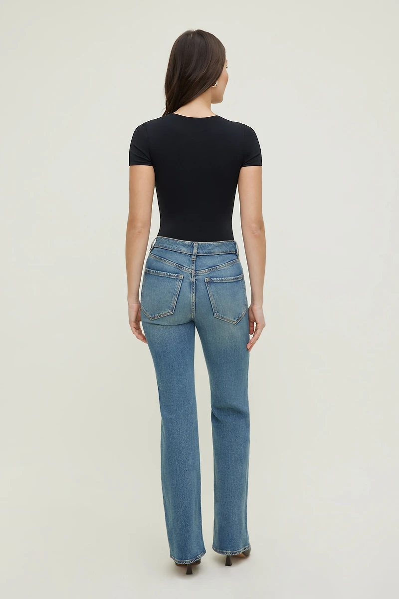 Justaucorps sculptant à col rond