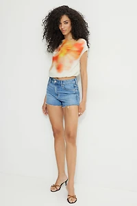 Haut imprimé à une épaules dégagées