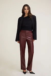 Camelia Straight Leg Faux Leather Pants