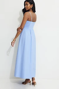 Robe bustier maxi en popeline