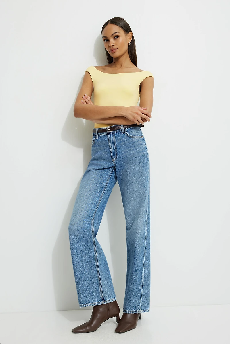 Off Shoulder Jersey Bodysuit